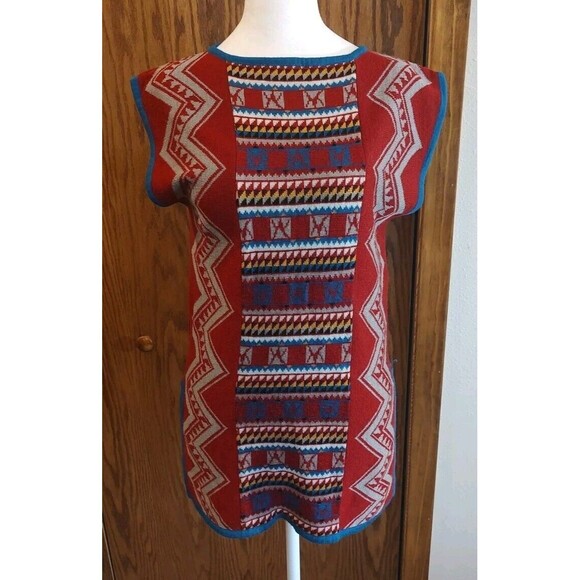 Vtg Catalina Jacquard Southwest Aztec Pullover Tunic Sleeveless Small Wool *Read - Picture 1 of 8